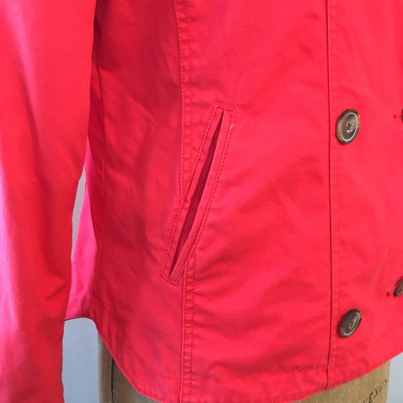 Vintage Gap Red Cotton Jacket, Double Breasted Pea Coat, Large, Y2K - Picture 5 of 13